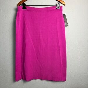 Yarns & Stitches Fuchsia Knit Skirt XL NWT Rayon Nylon BL Bold Pink Minimalist